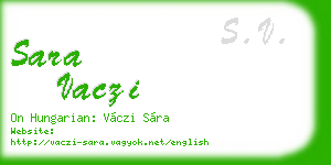 sara vaczi business card