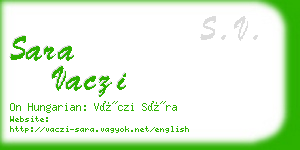 sara vaczi business card